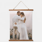 Delikates Script Wedding Vows Anniversary Foto Wandteppich Mit Holzrahmen (Vorderseite 2)