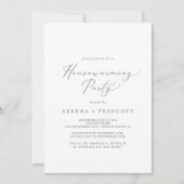 Delikates Silver Calligraphy Housewarming Party Einladung (Vorderseite)