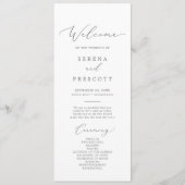 Delikates Silver Calligraphy Wedding Program Programm (Vorderseite)
