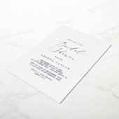 Delikates Silver Foil Calligrafy Brautparty Folieneinladung (Gedreht)