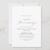 Delikates Silver Gray 50. Hochzeitstag Einladung (Vorderseite)