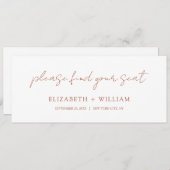 Delikates Skript Hochzeitstisch-Kopfkarte Einladung (Vorne/Hinten)