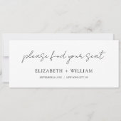 Delikates Skript Hochzeitstisch-Kopfkarte Einladung (Rückseite)