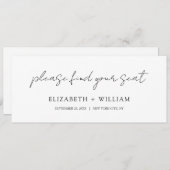 Delikates Skript Hochzeitstisch-Kopfkarte Einladung (Vorne/Hinten)