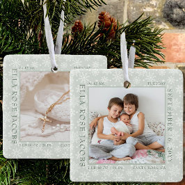 Delikates Snowflake Foto Rahmen Baby Birth Stats Keramikornament