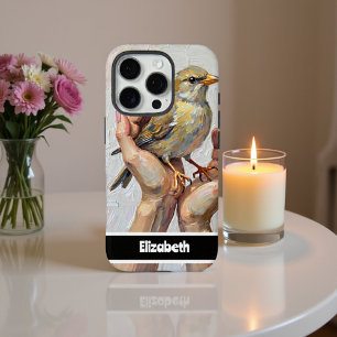 Delikates Sparrow-Design iPhone 16 Pro Hülle
