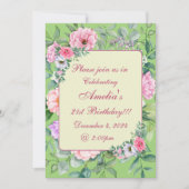 Delikates Summer Garden Party Floral Geburtstag Einladung (Vorderseite)