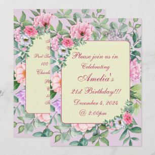 Delikates Summer Garden Party Floral Geburtstag Einladung