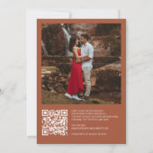 Delikates Terracotta QR Code UAWG Wedding Foto Einladung (Rückseite)