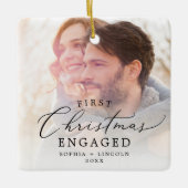 Delikates Verlobtes Foto Keramikornament (Vorderseite)