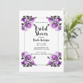Delikates Vibranate Lila Rose Brautparty Einladung (Stehend Vorderseite)
