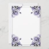 Delikates Violet Lavender Rose Brautparty Einladung (Rückseite)