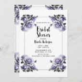 Delikates Violet Lavender Rose Brautparty Einladung (Vorne/Hinten)