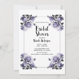 Delikates Violet Lavender Rose Brautparty Einladung