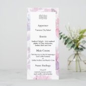 Delikates Watercolor Blooms Wedding Design MENU Menükarte (Stehend Vorderseite)