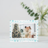 Delikates Weihnachtsschneeflocken, Foto Feiertagskarte (Stehend Vorderseite)