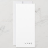 Delikates White Calligraphy Modern Wedding Menu Einladung (Vorderseite)