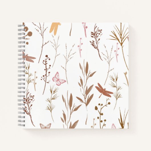 Delikates Wildblumengartenheft Notizblock (Vorderseite)