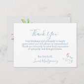 Delikatesse Blume Danke, Beileid Mitteilungskarte (Vorne/Hinten)