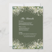 Delikatesse Blumenbeete Olive Green Details Card Einladung (Vorderseite)