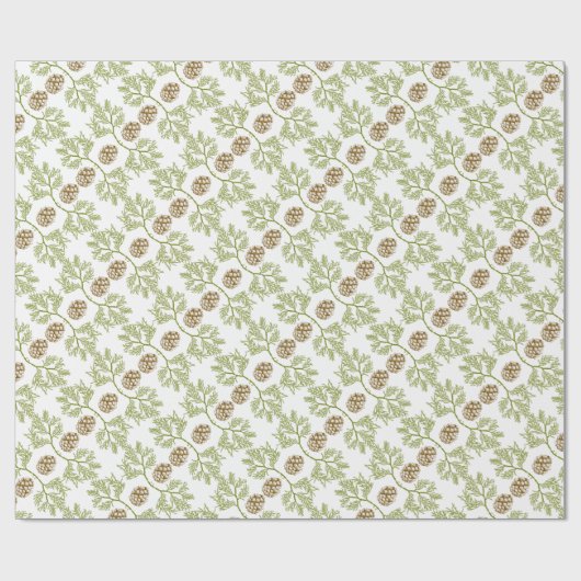 Delikatesse Evergreen und Pinecone Muster Geschenkpapier (Flach)