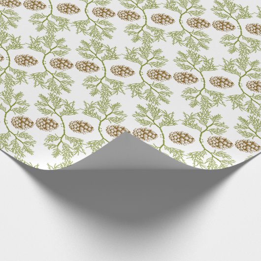 Delikatesse Evergreen und Pinecone Muster Geschenkpapier (Ecke)