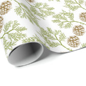 Delikatesse Evergreen und Pinecone Muster Geschenkpapier (Rolleneckpunkt)