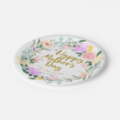 Delikatesse Flora florale Happy Mütter Day Pappteller (Schrägansicht)