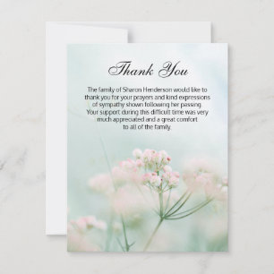 Delikatesse florale Beerdigung Danke Note Card
