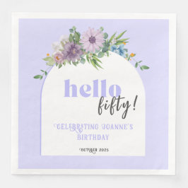 Delikatesse Florals Lavendel 50. Geburtstag Serviette