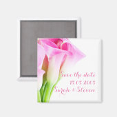 Delikatesse Frühling Rosa Calla Magnet (Vorderseite/Rückseite)