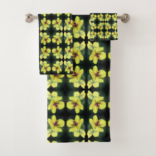 Delikatesse Gelbe Wildblume Abstrakte Kunst Badhandtuch Set