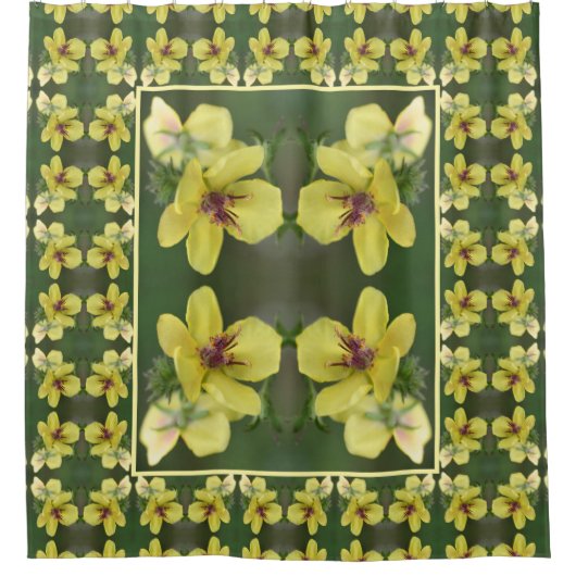 Delikatesse Gelbe Wildblume Abstrakte Kunst Duschvorhang (Vorderseite)