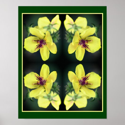 Delikatesse Gelbe Wildblume Abstrakte Kunst Poster (Vorne)