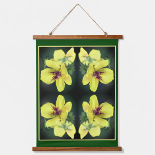 Delikatesse Gelbe Wildblume Abstrakte Kunst Wandteppich Mit Holzrahmen