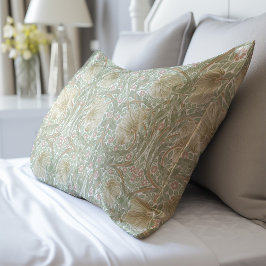 Delikatesse Grün Vintag-Gelbes Muster Morris Kissenbezug