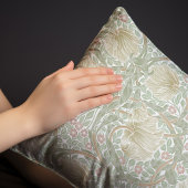 Delikatesse Grün Vintag-Gelbes Muster Morris Kissenbezug