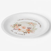 Delikatesse Herbst Floral Pumpkin Babydusche Pappteller (Schrägansicht)