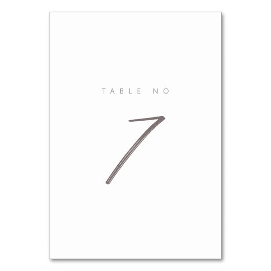 Delikatesse Kalligrafie Tabelle Sieben Tischnummer (Rückseite)