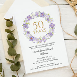 Delikatesse Lavendel Blumengarten 50. Hochzeit Einladung