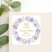 Delikatesse Lavendel Blumengarten 50. Hochzeit Quadratischer Aufkleber