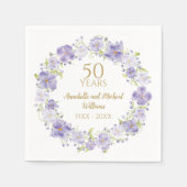Delikatesse Lavendel Blumengarten 50. Hochzeit Serviette (Vorderseite)