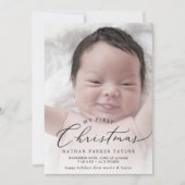 Delikatesse Mein erstes Weihnachtsjunggeburt-Foto Feiertagskarte (Vorderseite)