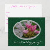 Delikatesse Rosa Azaleen Überraschung Geburtstagsp Einladung (Vorne/Hinten)