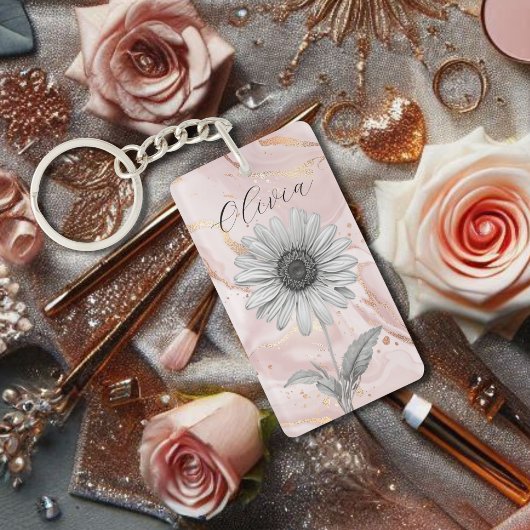 Delikatesse Rosa Daisy Blume Schlüsselanhänger
