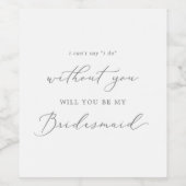 Delikatesse Silver Calligraphy Bridesmaid Vorschla Weinetikett (Einzelnes Label)