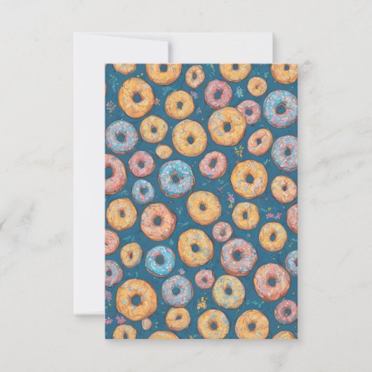 Delikatesse Sprinkle Sweet Donut Muster Dankeskarte (Vorderseite)
