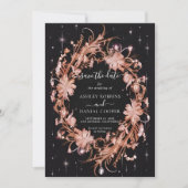 Delikatesse Verzierte Blüte Save the Date Einladung (Vorderseite)