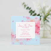Delikatesse Wasserfarbe Bläserblau Save The Date (Stehend Vorderseite)