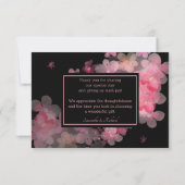 Delikatesse Wasserfarbe Rosa Blütenfarbe Dankeskarte (Rückseite)